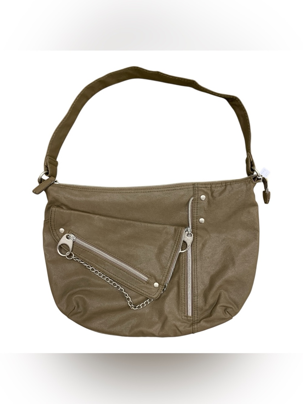 Olive Green Hobo Shoulder Bag - Casual Handbag